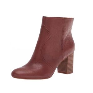 NWT LUCKY BRAND Leather Sheirin Ankle Boot Bootie Western Cognac Brown Size 7.5